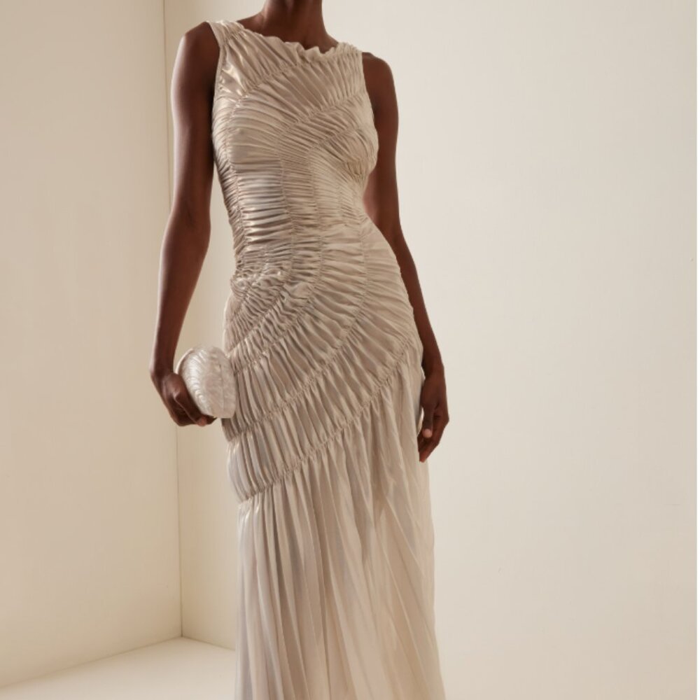 Georgia Hardinge Fossil Dress | Ivory Metallic | US 14